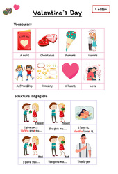 Valentine's Day & Mardi Gras (Stage) - Cours, Leçon d'anglais  - My English Pass : 3eme, 4ème Harmos - PDF gratuit à imprimer