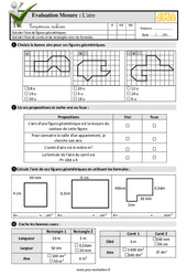 L'aire - Examen Evaluation- Fiches QCM - Quiz  : 7ème Harmos - PDF à imprimer