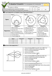 Les programmes de construction - Examen Evaluation- Fiches QCM - Quiz  : 7ème Harmos - PDF à imprimer