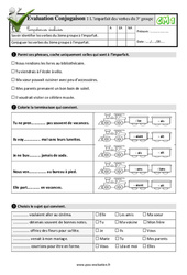 L’imparfait des verbes du 3e groupe - Examen Evaluation- Fiches QCM - Quiz : 6ème Harmos - PDF à imprimer