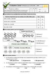 Multiplier et diviser des décimaux par 10,100 et 1000 - Examen Evaluation- Fiches QCM - Quiz  : 7ème Harmos - PDF à imprimer