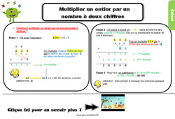 Multiplier un entier par un nombre à deux chiffres - Examen Evaluation et bilan  avec le corrigé : 7ème Harmos - PDF à imprimer