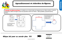 Agrandissement et réduction de figures - Examen Evaluation et bilan  avec le corrigé : 6ème Harmos - PDF à imprimer