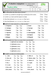 Les valeurs sonores de la lettre g - Examen Evaluation- Fiches QCM - Quiz  : 5ème Harmos - PDF à imprimer