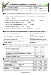 Les homophones lexicaux - Fiches sans/sang/cent/s’en/c’en/sens/sent - Fiches  - Examen Evaluation- Fiches QCM - Quiz : 7ème Harmos - PDF à imprimer