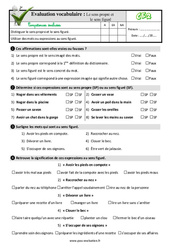 Le sens propre et le sens figuré - Examen Evaluation- Fiches QCM - Quiz  : 5ème Harmos - PDF à imprimer