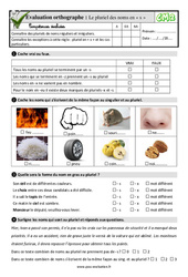 Le pluriel des noms en « s » - Examen Evaluation- Fiches QCM - Quiz  : 7ème Harmos - PDF à imprimer