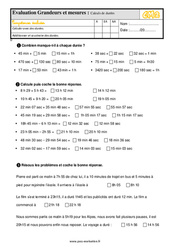 Calculs de durées - Examen Evaluation- Fiches QCM - Quiz  : 7ème Harmos - PDF à imprimer