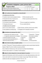 Passé, présent, futur - Examen Evaluation- Fiches QCM - Quiz : 7ème Harmos - PDF à imprimer