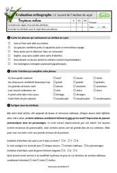 L’accord de l’attribut du sujet - Examen Evaluation- Fiches QCM - Quiz  : 7ème Harmos - PDF à imprimer