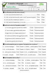 Les homophones grammaticaux ont/on - Examen Evaluation- Fiches QCM - Quiz : 5ème Harmos - PDF à imprimer