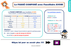 Bilan  - Les verbes au passé composé avec l’auxiliaire avoir - Examen Evaluation avec la correction : 5ème Harmos - PDF à imprimer