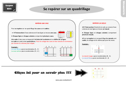 Evaluation et bilan avec le corrigé - Se repérer sur un quadrillage : 5ème Harmos - PDF à imprimer