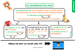 Le complément du nom - Examen Evaluation et Bilan  : 6ème Harmos - PDF à imprimer