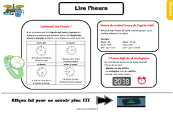 Evaluation avec le corrigé sur lire l’heure - Bilan  : 5ème Harmos - PDF à imprimer