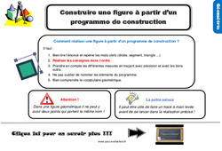 Evaluation et bilan sur construire une figure géométrique à partir d’un programme de construction : 6ème Harmos - PDF à imprimer