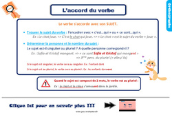 Evaluation et bilan sur l’accord du verbe : 5ème Harmos - PDF à imprimer