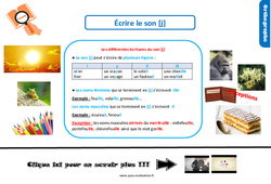 Evaluation et bilan sur le son [j] : 6ème Harmos - PDF à imprimer