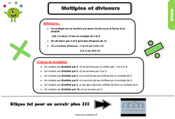 Evaluation et bilan - Multiples et diviseurs : 6ème Harmos - PDF à imprimer