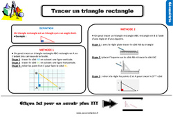 Tracer un triangle rectangle - Examen Evaluation et bilan  avec le corrigé : 5ème Harmos - PDF à imprimer