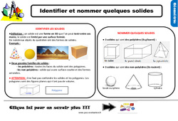 Evaluation et bilan avec le corrigé sur identifier et nommer quelques solides : 5ème Harmos - PDF à imprimer