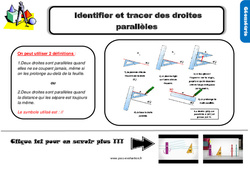 Identifier et tracer des droites parallèles - Examen Evaluation et bilan  avec le corrigé : 6ème Harmos - PDF à imprimer