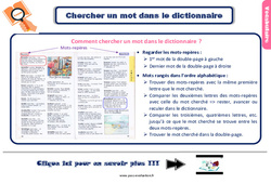 Evaluation avec le corrigé sur chercher un mot dans le dictionnaire - Bilan  : 5ème Harmos - PDF à imprimer