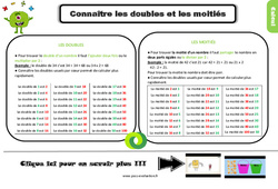 Evaluation avec le corrigé sur connaître les doubles et les moitiés - Bilan  : 5ème Harmos - PDF à imprimer