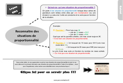 Evaluation avec le corrigé sur reconnaitre les situations de proportionnalité - Bilan  : 7ème Harmos - PDF à imprimer