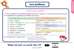 Evaluation avec le corrigé sur les préfixes - Bilan  : 5ème Harmos - PDF à imprimer