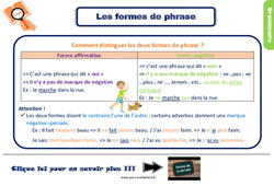 Evaluation avec le corrigé sur les formes de phrase - Bilan  : 5ème Harmos - PDF à imprimer