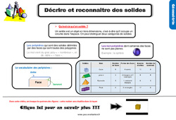 Evaluation avec le corrigé - Décrire et reconnaitre des solides - Bilan  : 6ème Harmos - PDF à imprimer