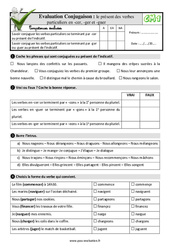 Le présent des verbes particuliers en - cer, - ger et - guer - Examen Evaluation- Fiches QCM - Quiz : 6ème Harmos - PDF à imprimer