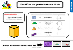 Evaluation avec le corrigé - Identifier les patrons de solides - Bilan  : 6ème Harmos - PDF à imprimer