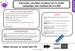 Evaluation avec le corrigé - Encadrer, intercaler et placer sur une droite numérique des nombres de 0 à 999 - Bilan  : 5ème Harmos - PDF à imprimer