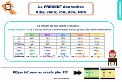 Evaluation avec le corrigé - Les verbes aller - voir - venir - dire - faire au présent - Bilan  : 5ème Harmos - PDF à imprimer