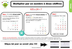 Bilan  sur la multiplication par un nombre à deux chiffres - Examen Evaluation avec la correction : 6ème Harmos - PDF à imprimer