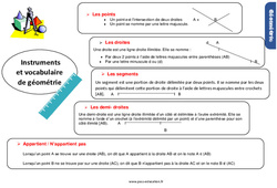 Instrument et vocabulaire de géométrie - Examen Evaluation et bilan  avec la correction : 7ème Harmos - PDF à imprimer