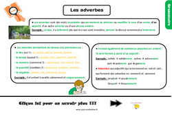 Evaluation et bilan sur les adverbes : 7ème Harmos - PDF à imprimer