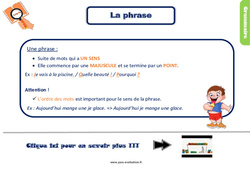 La phrase - Examen Evaluation et bilan avec le corrigé : 5ème Harmos - PDF à imprimer