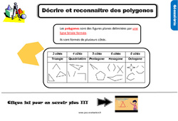 Evaluation sur comment reconnaître et décrire les polygones - Bilan  : 7ème Harmos - PDF à imprimer