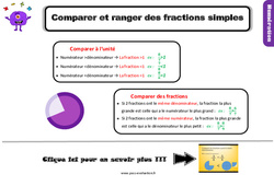 Comparer et ranger des fractions simples - Examen Evaluation et bilan avec le corrigé : 7ème Harmos - PDF à imprimer