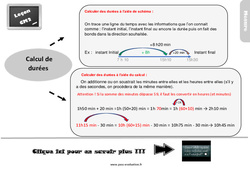 Evaluation sur le calcul de durées - Bilan  avec la correction : 7ème Harmos - PDF à imprimer