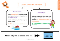 Bilan  sur le sens propre et le sens figuré - Examen Evaluation avec la correction : 6ème Harmos - PDF à imprimer