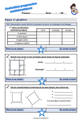 Reconnaître, savoir décrire et nommer un carré, un rectangle et un losange - Examen Evaluation progressive  : 5ème Harmos - PDF à imprimer