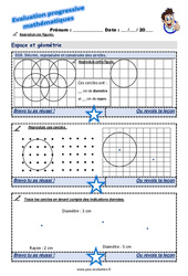 Décrire, reproduire et construire des cercles - Examen Evaluation progressive  : 5ème Harmos - PDF à imprimer