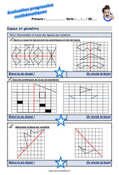 Reconnaître et tracer des figures par symétrie - Examen Evaluation progressive  : 5ème Harmos - PDF à imprimer