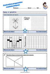 Reproduire des figures - Examen Evaluation progressive  : 5ème Harmos - PDF à imprimer