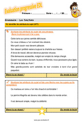 Identifier les attributs du sujet - Examen Evaluation progressive : 6ème Harmos - PDF à imprimer