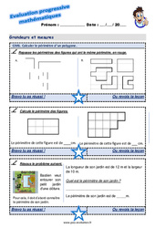 Calculer le périmètre d’un polygone - Examen Evaluation progressive  : 4ème Harmos - PDF à imprimer